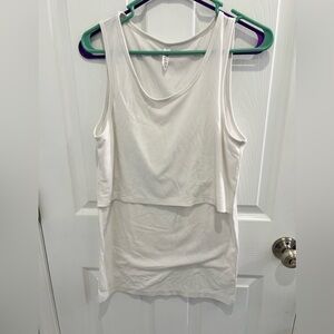 Latched mama White ribbed tank. L